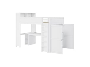 Lit mezzanine 90x200 cm BIQZUYA   coloris blanc