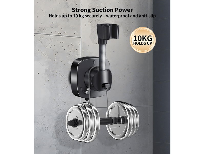  Support de pommeau de douche rotatif 360° à ventouse - universel, réglable, installation facile et rapide  - Conforama D