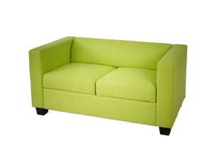 Canapé droit fixe DECOSHOP 26 2 places Cuir / Croûte de Cuir vert
