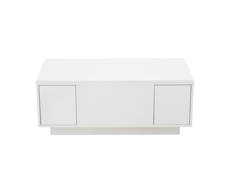  Table basse relevable 100 x 50 cm en panneau de particules blanc  - Conforama W