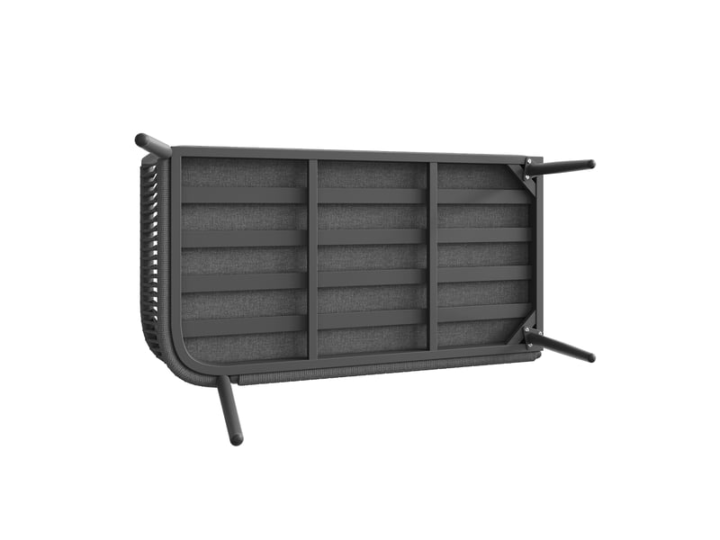 Salon modulable gris corde 56 places – canapé d'angle, banquette, coussins déhoussables - Conforama E