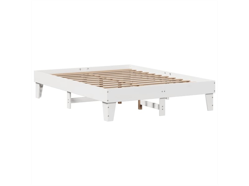  Lit double- lit adulte -  cadre de lit sans matelas blanc 140x190 cm bois de pin massif  - Conforama D