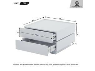 Table basse carré(e) coloris blanc MEUBLIV - 60 cmx60 cm