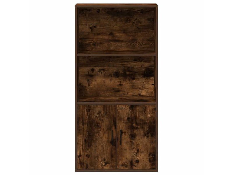 Bibliothèque, étagère de rangement chêne fumé 60x24x120 cm bois d'ingénierie - Conforama D