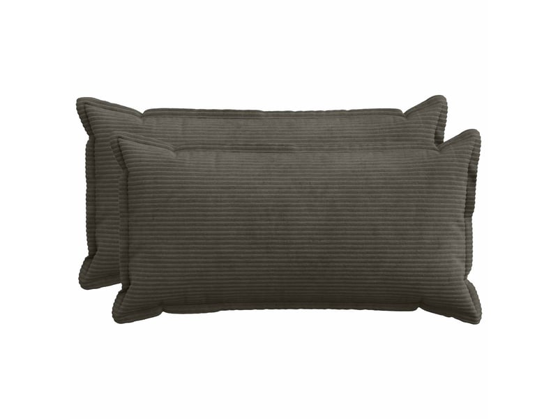 Lot de 2 housses de coussin houten anthracite 40 x 70 cm cf49271 - Conforama B