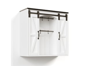 Armoire murale 2 portes coulissantes étagères réglables mdf blanc 80 x 31 x 76 cm