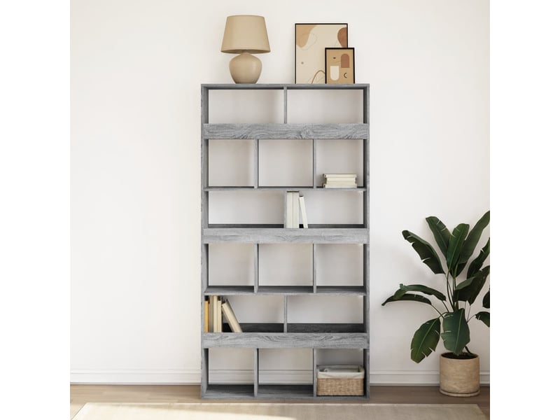  Bibliothèque, meuble de rangement salon sonoma gris 100x33x187,5 cm bois d'ingénierie  - Conforama C