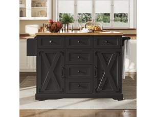 Desserte 2 portes 6 tiroirs coloris noir mdf