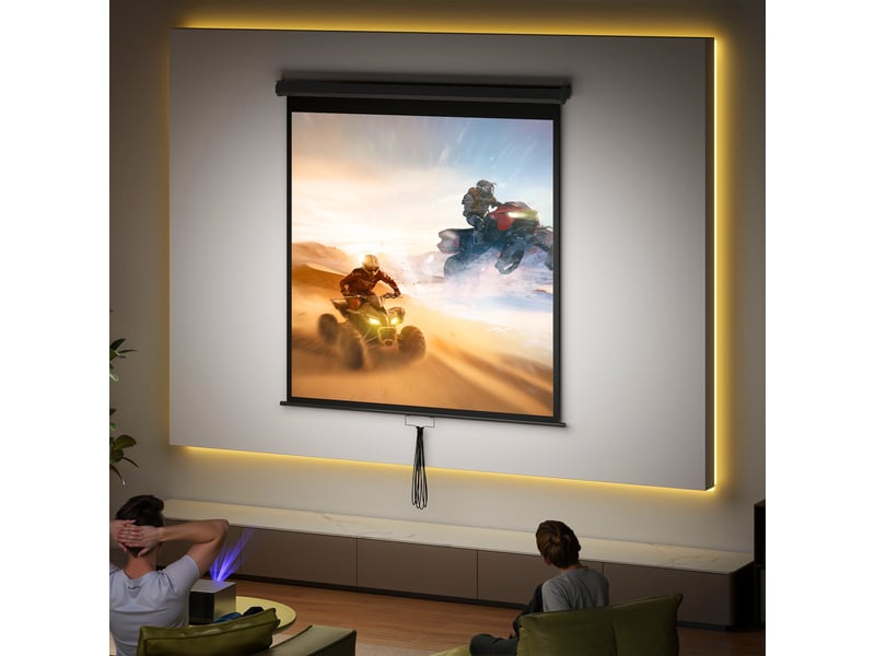  Écran de projection tv et home cinema de 85 pouces projecteur vidéo 1:1 4k hd, 146l x 146h cm  - Conforama D