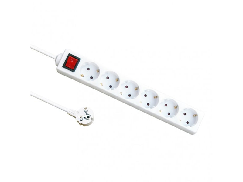  Multiprise fabrilamp alargadera 6 prises avec interrupteur câble 1,5 m 3500 w blanc 166421615 - Conforama A