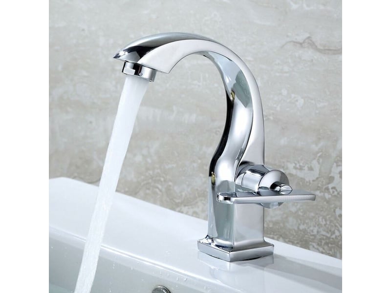  Robinet d'évier de salle de bain à une poignée robinet en alliage de zinc chromé robinet d'évier simple robinet de bassin d'eau froide SZPB303414JJZJ - Conforama B