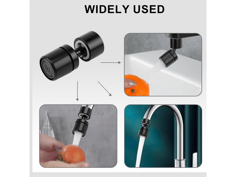  Aérateur de robinet rotatif 360° universel m22m24, embout pour lavabo de salle de bain et évier de cuisine - noir  - Conforama E