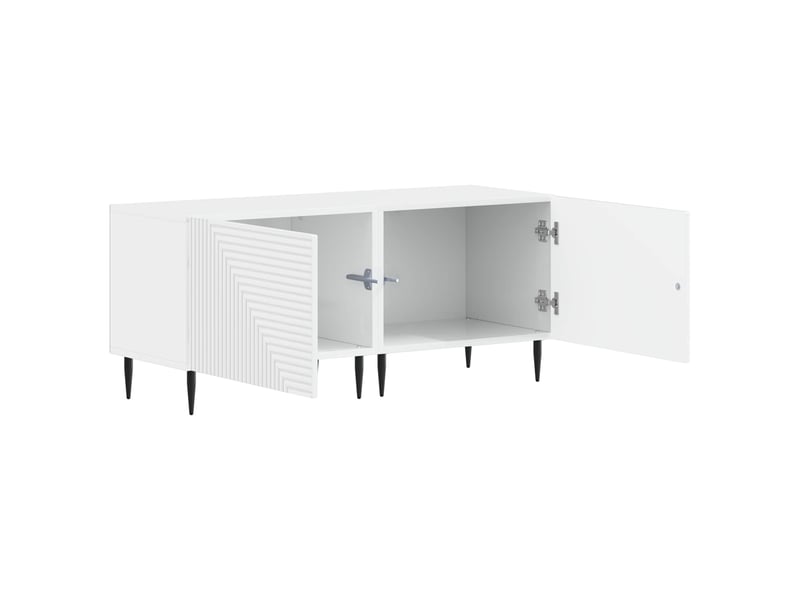  Meuble tv - banc tv - meuble de rangement blanc brillant bois d'ingénierie  - Conforama C