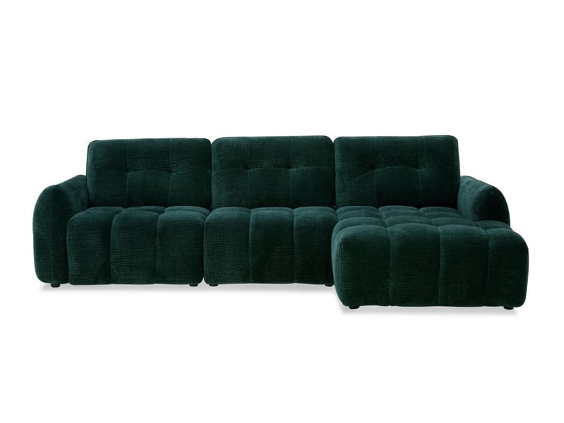  Canapé d'angle en velours tissé vert sapin avec dossier réglable adonis - angle droit KF8618-2M-VERSAP - Conforama E