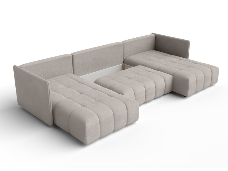  Canapé panoramique beige veliro canapé en u 353 cm de large VeliroU - Conforama E