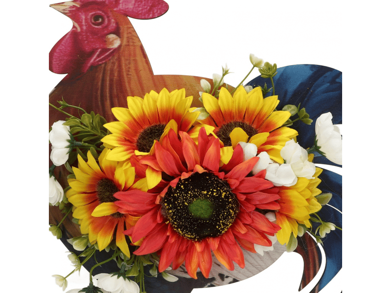  Couronne de porte rustique en forme de poule, magnifique guirlande murale en forme de tournesol simulé, décoration pour la ferme, le jour de l'in  - Conforama D