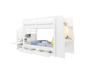 Lit superposé 90x200 cm <strong>MODENVIE</strong>  <strong></strong> coloris blanc