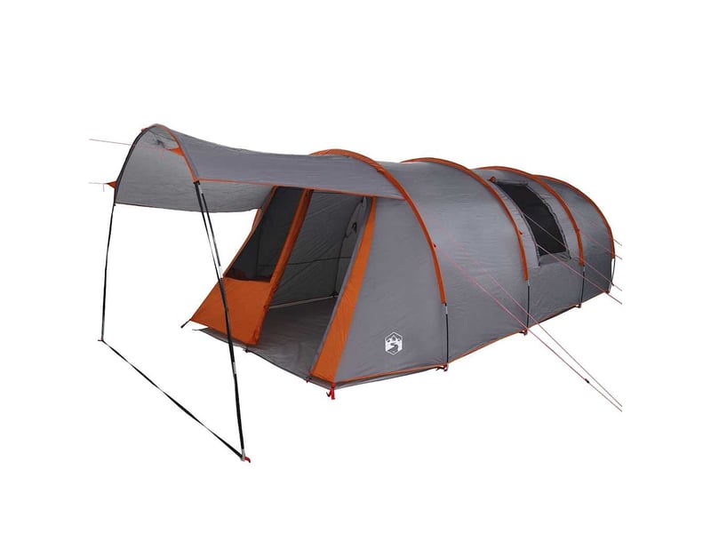  Tente tunnel, tente de camping 4 personnes gris et orange shl13313  - Conforama A