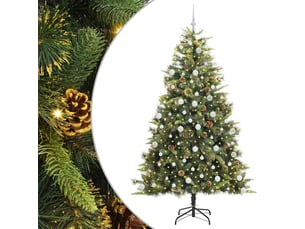 Sapin de noël artificiel, arbre de noël avec branches pliables et cônes 210 cm shl4200