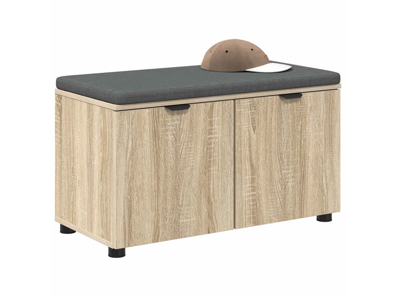  Banc d'entrée, banc interieur avec coussin chêne sonoma 80x38x46 cm shl94023  - Conforama C