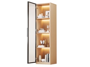 Vitrine coloris bois clair 3 étagère(s) HOMVRA - 40 cmx165 cm