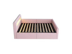 Lit coffre 90x200 cm MAISONORA coloris rose