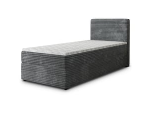 Lit avec rangement 100x200 cm <strong>MASSENO</strong> <strong></strong> coloris gris