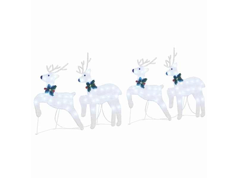  Lot de 4 rennes led, éclairage de noël, décoration de noël argenté 45 x 19 x 65 cm tissu cf62085  - Conforama A