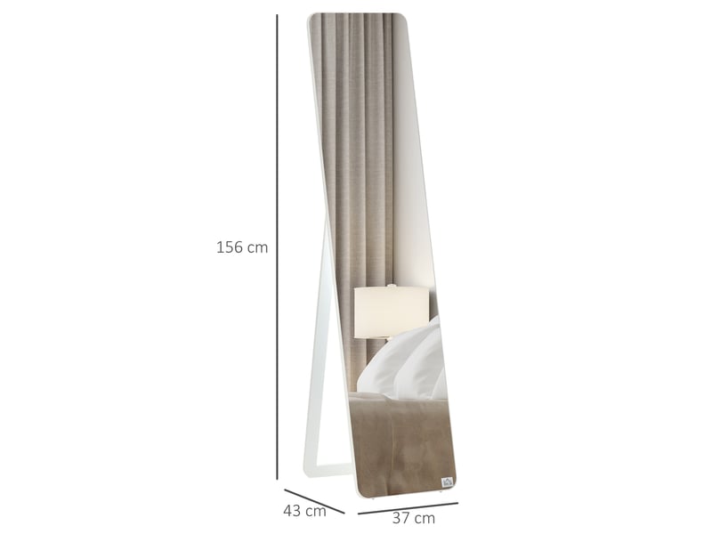  Miroir sur pied et mural pliable en pin et mdf blanc 37 x 43 x 156 cm  - Conforama C