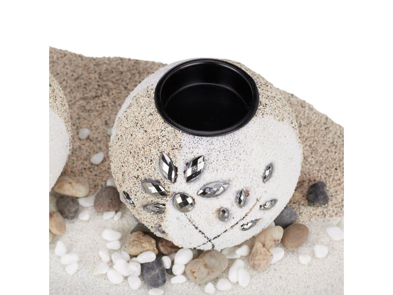 Lot de 3 photophores décoration de table ambiance cosy 30 x 10 x 10 cm en verre blanc 13_0003871  - Conforama D