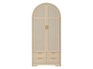 Armoire 2 porte(s) battante 4 tiroir(s) BGSRYAO coloris bois clair largeur 80 cm