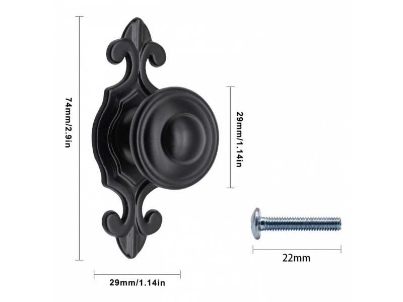  Jeu de 4 poignées rétro européennes, 74 mm, bronze rouge, poignées de style rétro pour armoires, tiroirs, placards de rangement ou portes  - Conforama C