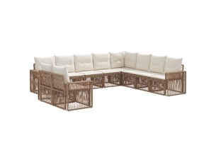 Vidaxl ensemble de canapé de jardin 10 pcs beige et blanc crème