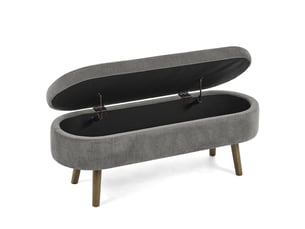 Banc coffre avec rangement 20 l en tissu chenille gris foncé 110x40x42 cm