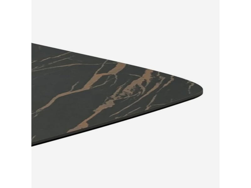 Table extensible en céramique et métal 200280x100 cruise - effet marbre noir - Conforama D