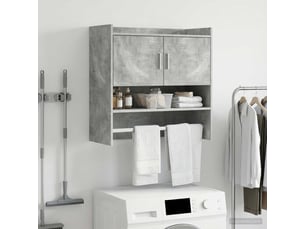 Étagère flottante, étagère suspendue montage mural gris béton 80 x 36 x 80 cm cf42540