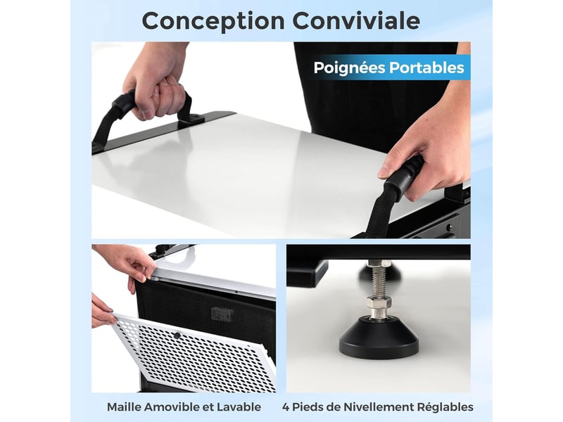 Déshumidificateur professionnel 58,5l, 3 modes minuterie 24h, dégivrage automatique (blanc)  - Conforama E