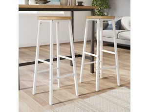 tabouret de bar <strong>STILVORA</strong> - blanc hauteur d'assise 70 cm vendu Par paire