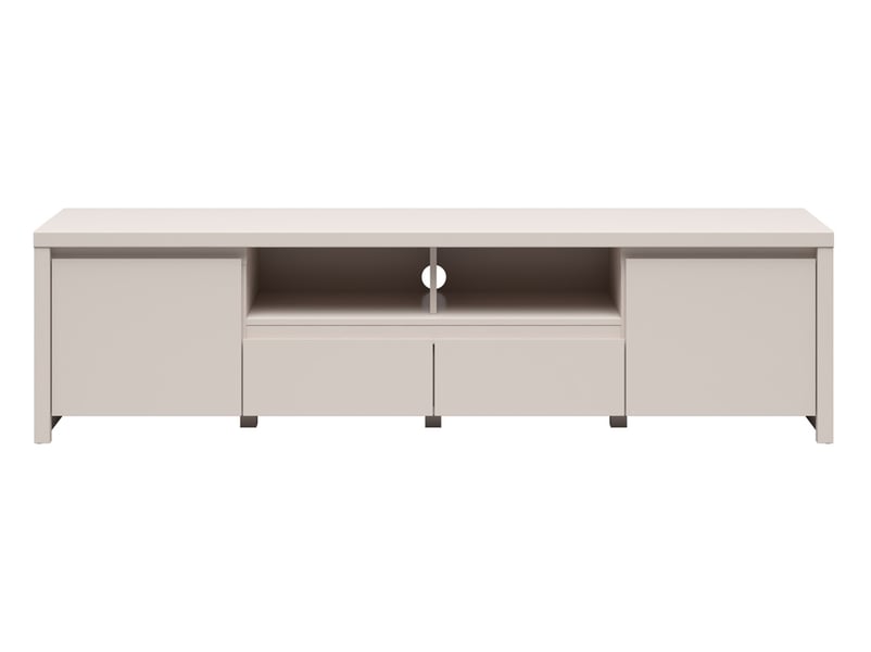  Meuble tv avec 2 portes et 2 tiroirs coloris cachemire - longueur 182 x profondeur 40 x hauteur 49 cm  - Conforama A
