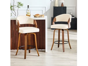tabouret de bar <strong>OKWISH</strong> - blanc hauteur d'assise 66 cm vendu Par paire
