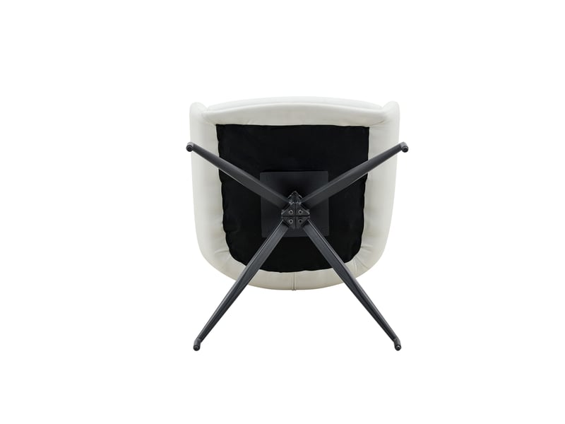  Lot de 2 chaises de salle à manger 49x50x85 cm, fauteuil de table pivotant 360°, pour cuisine, métal+pu, blanc et noir  - Conforama E
