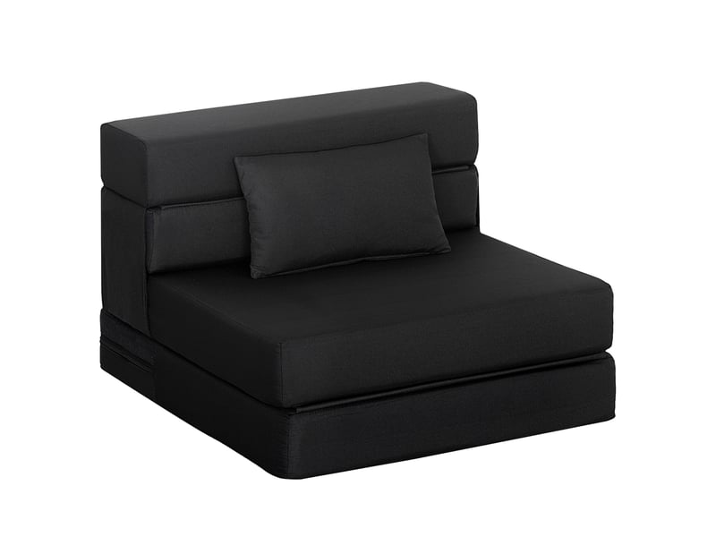  Fauteuil convertible 1 place fauteuil lit pliant, coussin inclus, pour invités, salon, petit espace, charge 120 kg, noir  - Conforama B