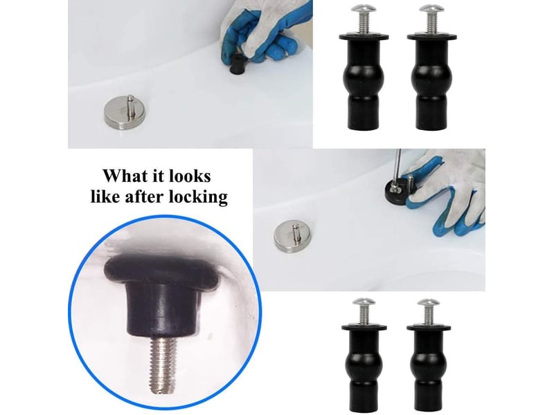  Fixations wc abattant,4pcs cheval fixations wc abattant charnières,extensible caoutchouc vis  - Conforama D