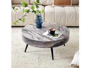 Table basse rond(e) coloris gris MEUBLIV  - 70 cmx70 cm