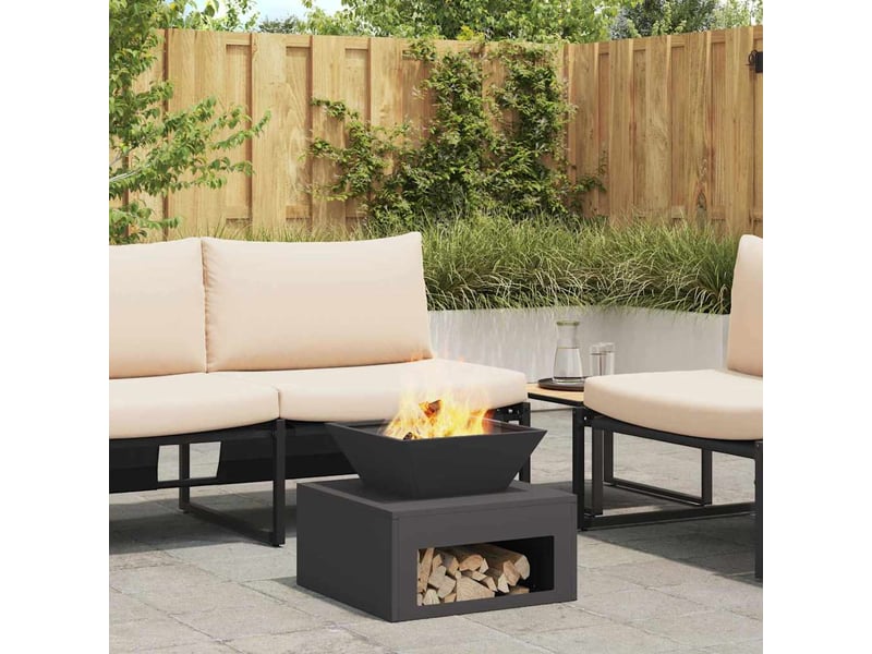  Brasero exterieur, foyer de cheminée noir 50x50x40 cm acier shl10278  - Conforama D