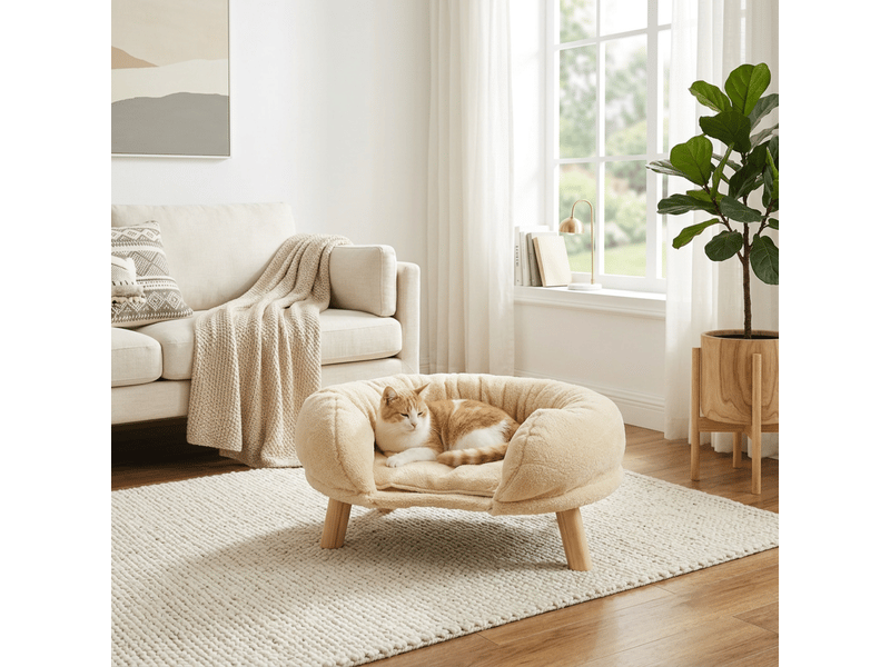  Fauteuil - polyester - beige 50x40x24cm - Conforama C