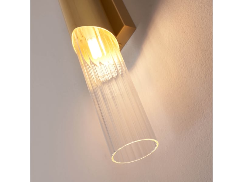  Longue applique contemporaine doré clair double verre 51 cm - capriano Capriano - Conforama D
