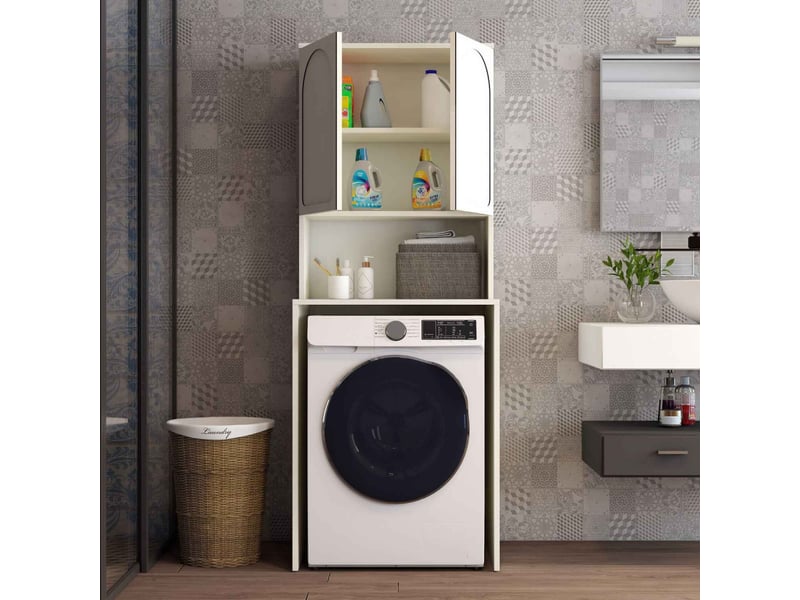  Meuble pour machine à laver 2 portes lyon crème  - Conforama B
