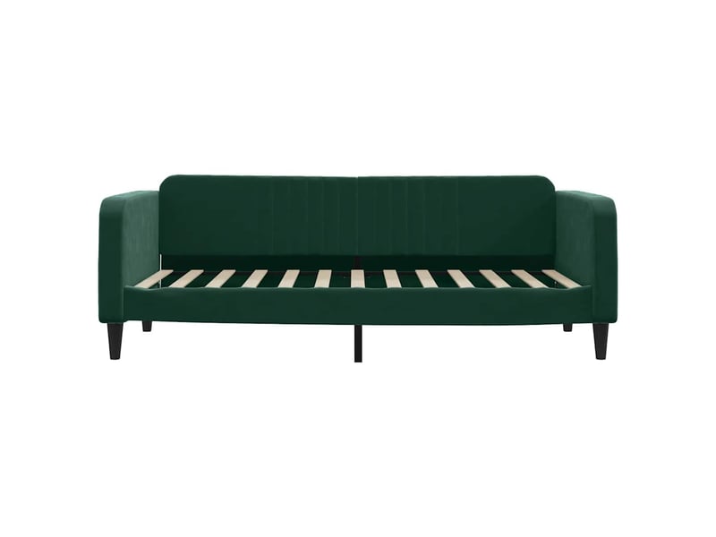  Lit simple- lit adulte -  lit de repos sans matelas vert foncé 100x200 cm velours  - Conforama B