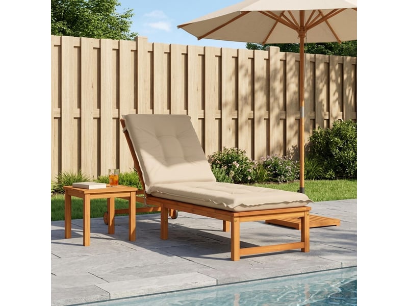  Coussin de transat, coussin pour bain de soleil gemert 100 % polyester crème 190 x 50 x 9 cm cf56140  - Conforama B
